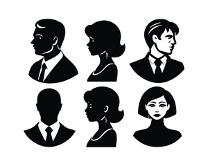 Fototapeta premium vector silhouettes of people heads 