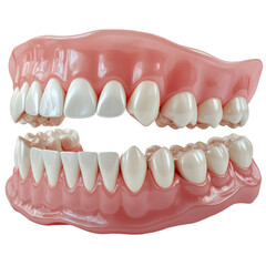 Obraz premium Dental model of human teeth isolated on white or transparent background.