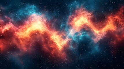 Naklejka premium Cosmic Nebula Swirls Abstract Space Background