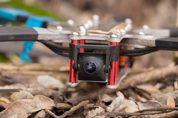Downed Russian FPV drone lies in ruins of destroyed abandoned house