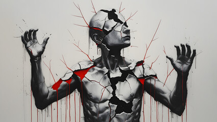 Fototapeta premium zombie hand with blood