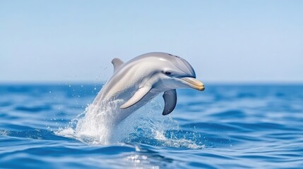 Playful dolphin leaping in the ocean