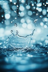 Close up view of rain water on ground in Spring.