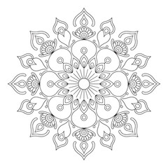 Detailed Floral Mandala Vector: Intricate Circular Pattern for Creative Art Projects