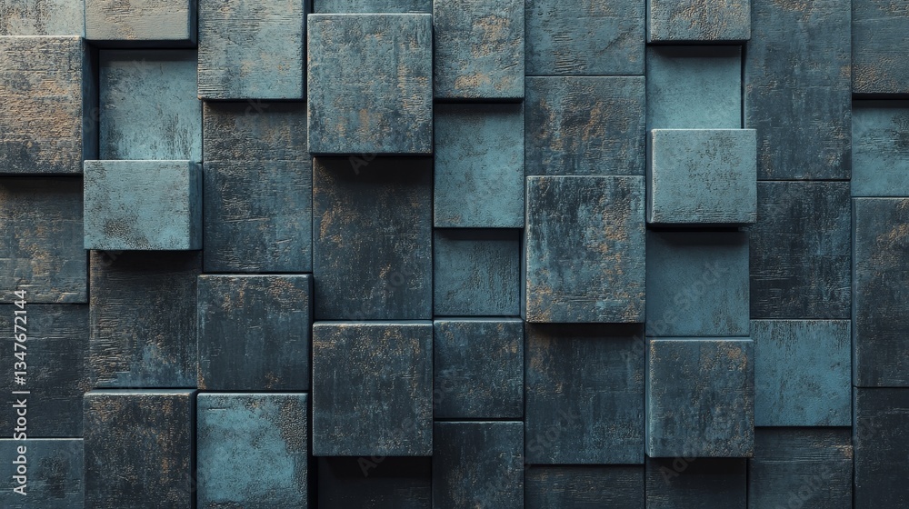 Wall mural this 3d render presents a futuristic, high-tech scene with a dark background, a prominent rectangula