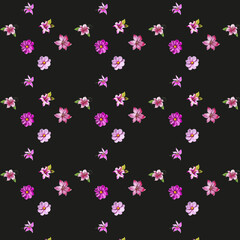 Seamless pattern with hand drawn dahlia flowers.colorful floral seamless pattern