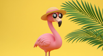 Obraz premium Cool Flamingo Summer Vibes