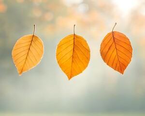 Obraz premium Autumn Leaves with Three Stages, and Fall.