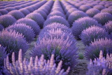 Serene Lavender Field Background with Customizable Writable Space and Soft Edges