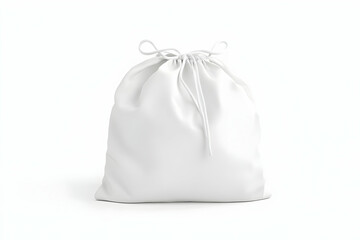 Obraz premium A white drawstring bag mockup isolated on a white background, perfect for showcasing logo or design work. 40k, , high resolution