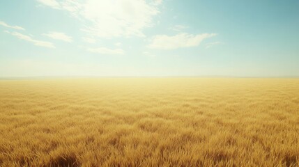 Fototapeta premium Golden grassland, sunny day, vast plain, serenity