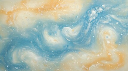 Obraz premium Swirling blue, beige paint; abstract texture, background, design