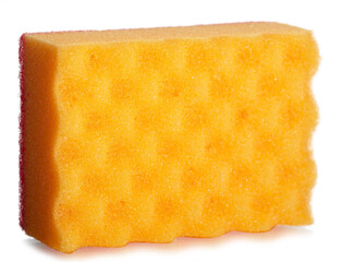 Orange washing sponge on white background isolation