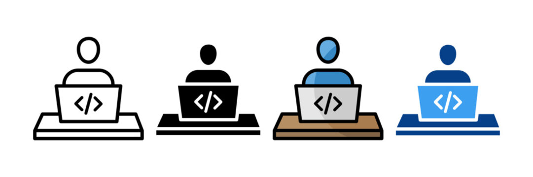 Software Developer  Icon Set Multiple Style Collection