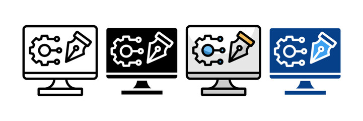 Technology Design  Icon Set Multiple Style Collection