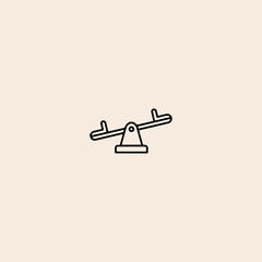 See saw icon flat vector design. 