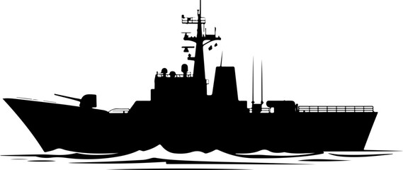 Silhouette of a Ship on Water