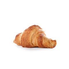 Tasty croissant on white background