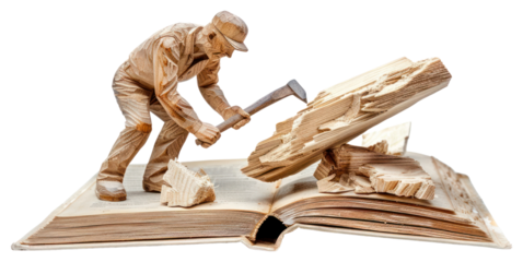 PNG Woodworker carving wood woodworking book.