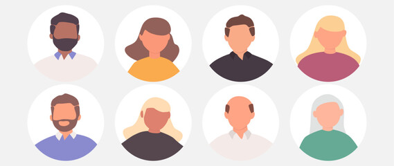 Vector flat illustration. Human icon. Avatar, user profile, human icon, profile picture. Suitable for social media profiles, icons, splash screens and as a template. Business concept.