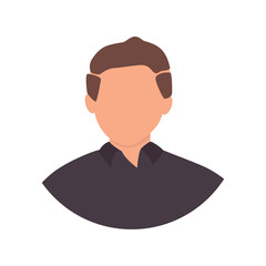 Vector flat illustration. Human icon. Avatar, user profile, human icon, profile picture. Suitable for social media profiles, icons, splash screens and as a template. Business concept.