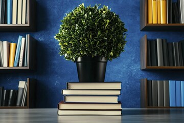 Display a collection of financial books on a tidy desk, highlighting the value of continuous education in personal finance.