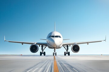 Obraz premium Airplane Taxiing Runway Departure.