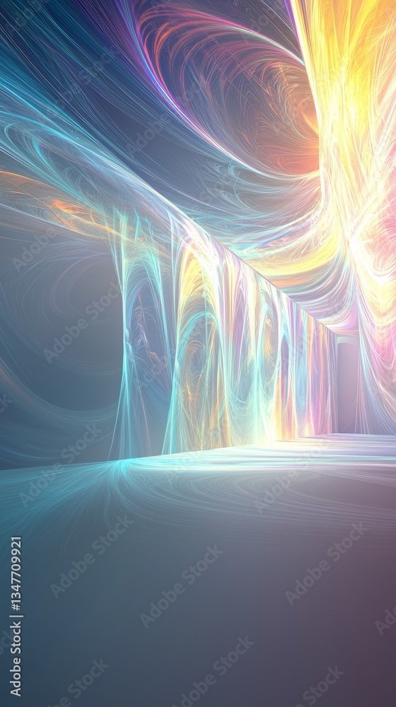 Poster colorful abstract background with flowing patterns and luminous elements creating a vibrant visual e