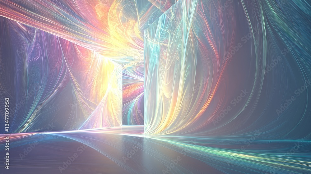 Poster colorful abstract background with vibrant light patterns creating an ethereal atmosphere and depth