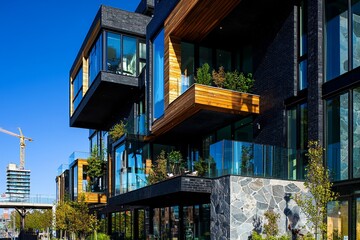 In London, England, UK, a new modern apartment block of flats was found in Upton Park, Newham, East London, on September