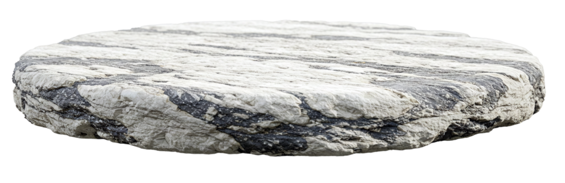 Round ivory stone surface texture, isolated on transparent PNG background