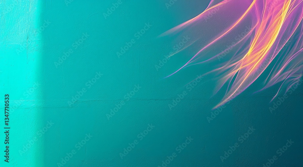 Poster vibrant abstract background with smooth gradients and flowing lines in calming turquoise and soft pu