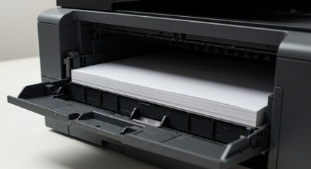 Modern printer loaded with paper for efficient printing tasks