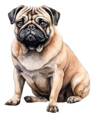 Obraz premium PNG Dog pug animal mammal.