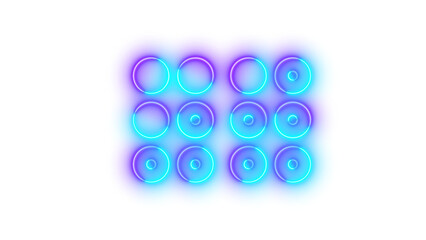 Neon braille symbol icon cyan purple color glowing with transparent background
