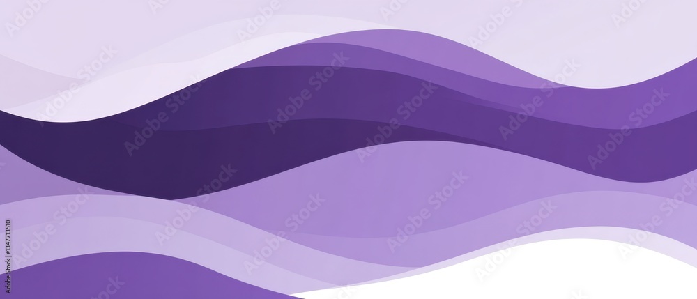 Wall mural simple flat color art with a purple and white background and a simple wavy shape generative ai