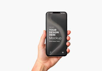 A Hand Holding Smartphone Mockup