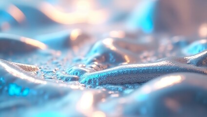 Design an abstract and futuristic composition featuring a shimmering silver holographic foil texture.