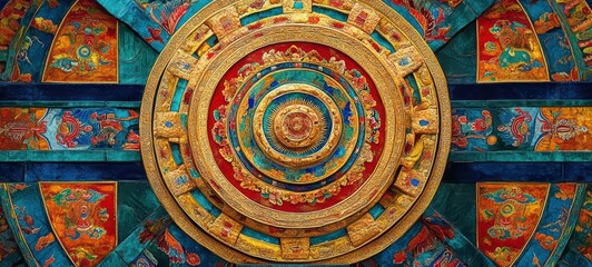 Naklejka premium A beautifully designed mandala symbolizing enlightenment