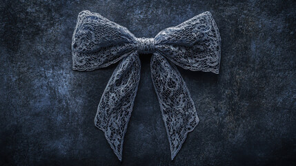 A vintage lace bow, handcrafted with meticulous detail, featuring fine needlework and ornate patterns