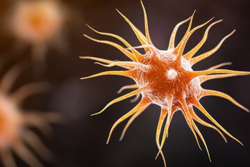 Extreme Close-Up of a Medical Concept Depicting a Virus with Spiky Structure and Intense Detail