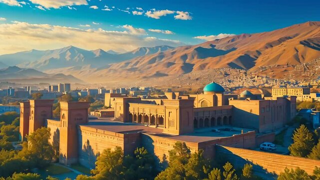 stunning city Osh Kyrgyzstan sunny summer day

