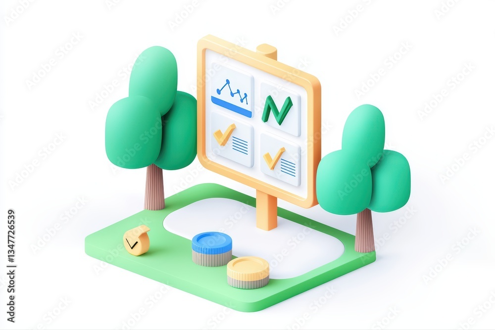 Poster modern project management concept with structured layout and visual graphics representation