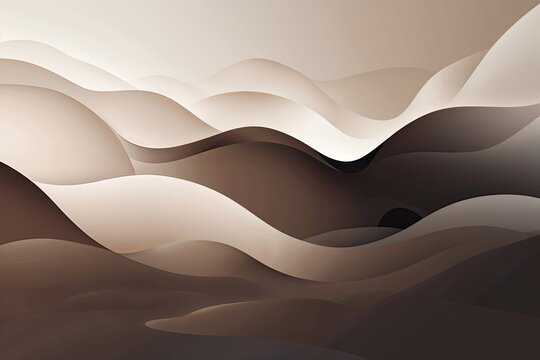 Serene Monochrome Brown and Off-White Gradient Background with Artistic Touches
