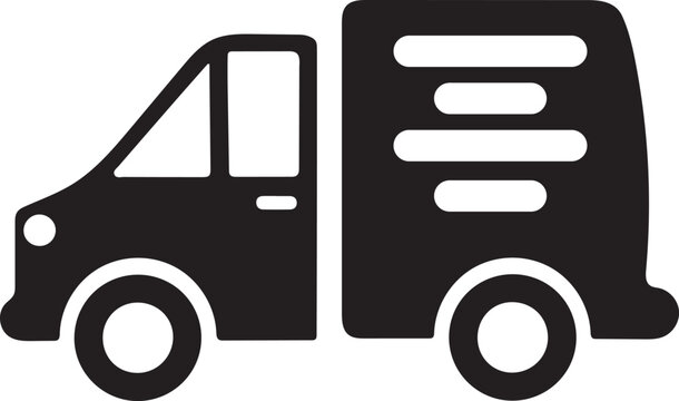 Pickup Van Silhouette Vector Icon