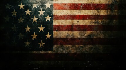 Grungy American flag texture, dark background, patriotic backdrop, website design