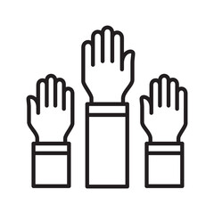 Volunteers icon. Solidarity symbol. Icon symbol for employee, fight, friendship, together, humanity and participation.