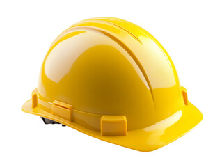 Fototapeta premium Bright Yellow Hard Hat on Transparent Background, PNG