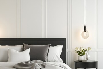 A well designed modern bedroom with neutral colors and simple decor