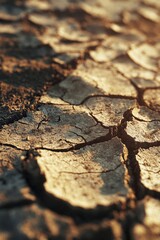Obraz premium Cracks on dry land. Abstract pattern. Drought. Desperate, sad. Concept.